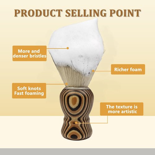 KIKC Badger Shaving Brush - Handcrafted Soft Bristles with Artisanal Wood Handle | Perfect Gift for Bearded Men
