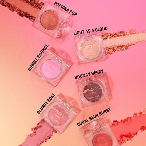Revolution Beauty London Bouncy Blur Blush - Buildable Vegan Powder Makeup in Light Peachy Pink, 0.19 oz