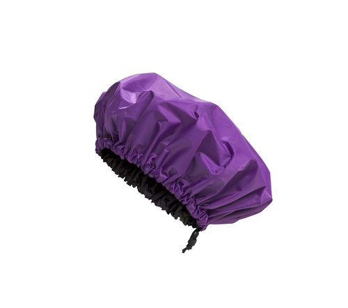 Glow by Daye Satin Lined Shower Cap - Adjustable Waterproof Design for Hair Protection | Large, Purple Rain