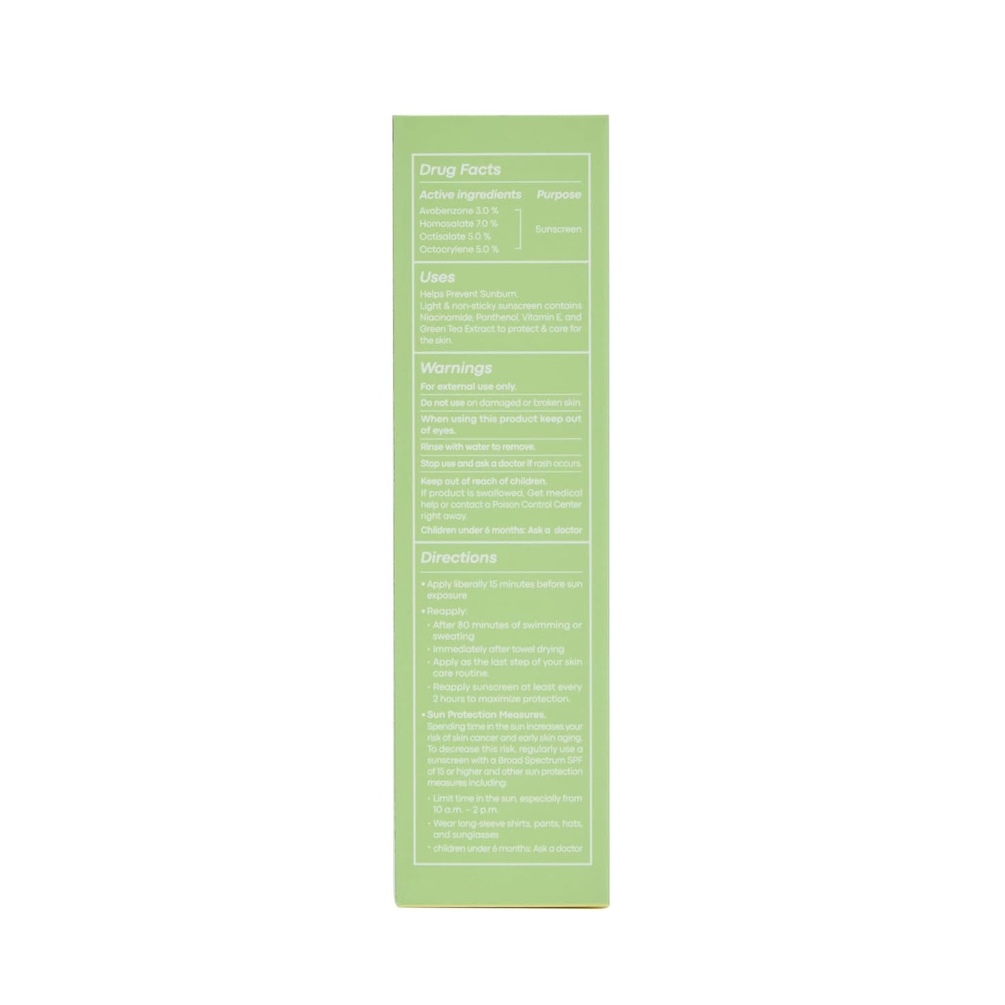TONYMOLY Green Tea Sunscreen SPF 50 - Non-Greasy Broad Spectrum Face Protection with Niacinamide & Hyaluronic Acid | Travel Size 50ml