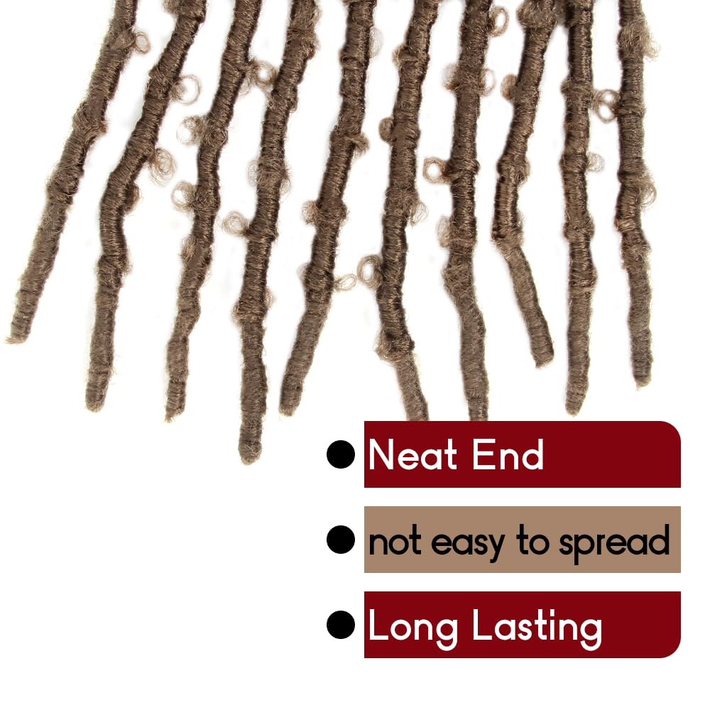 8 Packs Butterfly Locs Crochet Hair 14 Inch Light Weight Butterfly Faux Locs Crochet Hair Distressed Butterfly Locs, 27#