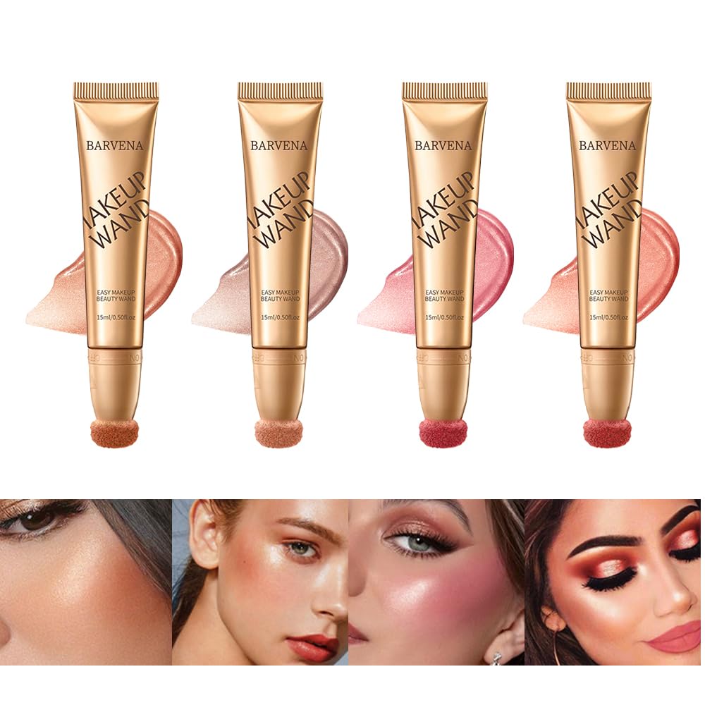 Skiennix Liquid Highlighter Wand - Luminous, Buildable Formula for Glowing Skin | Vegan & Cruelty-Free (Bare Rosé)