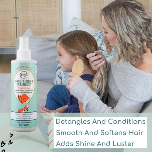 LANE & CO. Conditioning Detangler Spray for Kids - Vegan Leave-In Conditioner for Smoothing & Detangling | 8 oz. Bottle