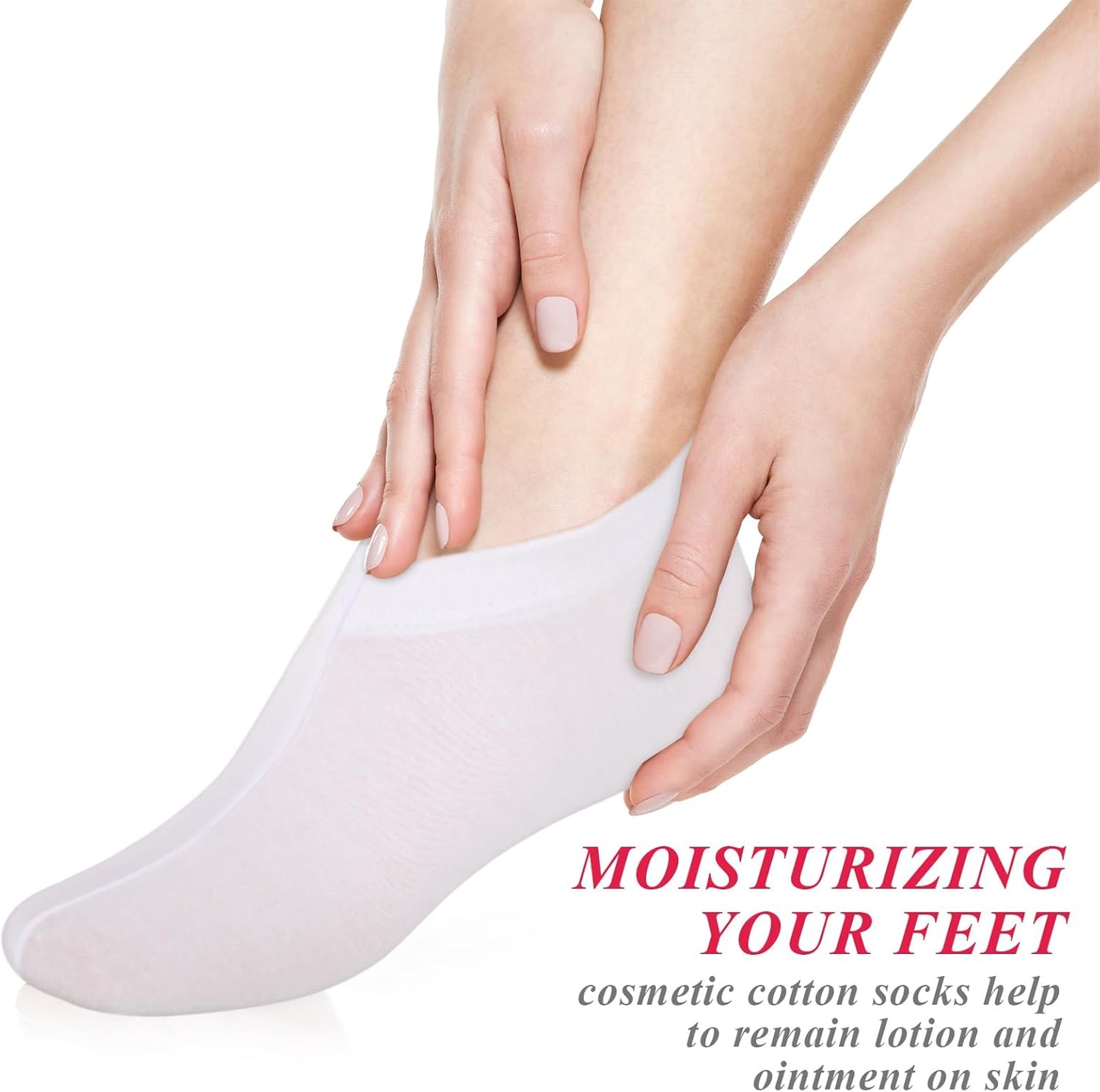 Skiennix Reusable Cotton Spa Socks - Hydrating Foot Mask Sleeves for Dry, Cracked Feet | 10-Pack
