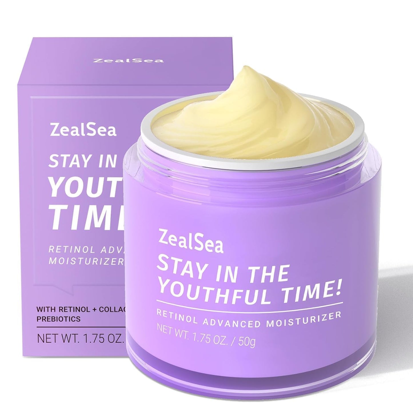 ZealSea Retinol Cream - Anti-Aging Facial Moisturizer with Collagen & Vitamin E | 1.75 Oz
