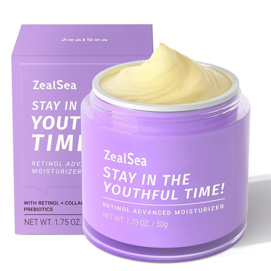 ZealSea Retinol Cream - Anti-Aging Facial Moisturizer with Collagen & Vitamin E | 1.75 Oz