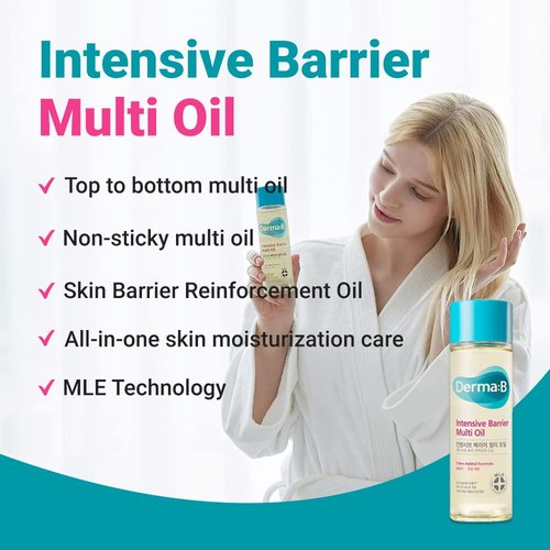 Derma B | Intensive Barrier Multi-Use Body Oil | Moisturizing & Non-Sticky | 4.56 fl oz (135ml)