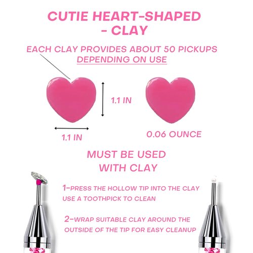 Pink Rhinestone Picker Tool Set - 2 Pcs Dual-Head Wax Pens with 2 Wax Tips and 2 Pink Tweezers, Wax Pencil for Rhinestones, Crystal Diamond Pickup Tool for Nail Art, Gem and Crystal Application Kit