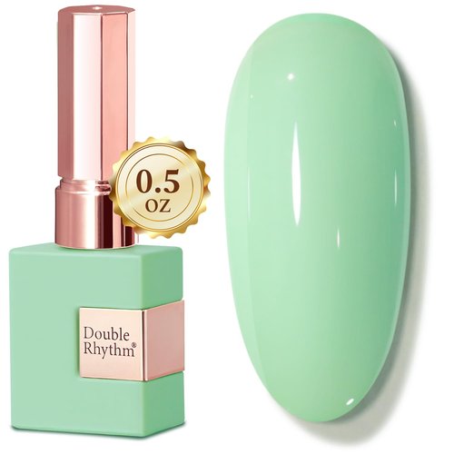 Double Rhythm 15ML Gel Nail Polish Pure Sheer Same Color Same Bottle Soak Off Gel Polish Art Manicure Salon DIY at Home for Women (Light Sage Green-A1773)