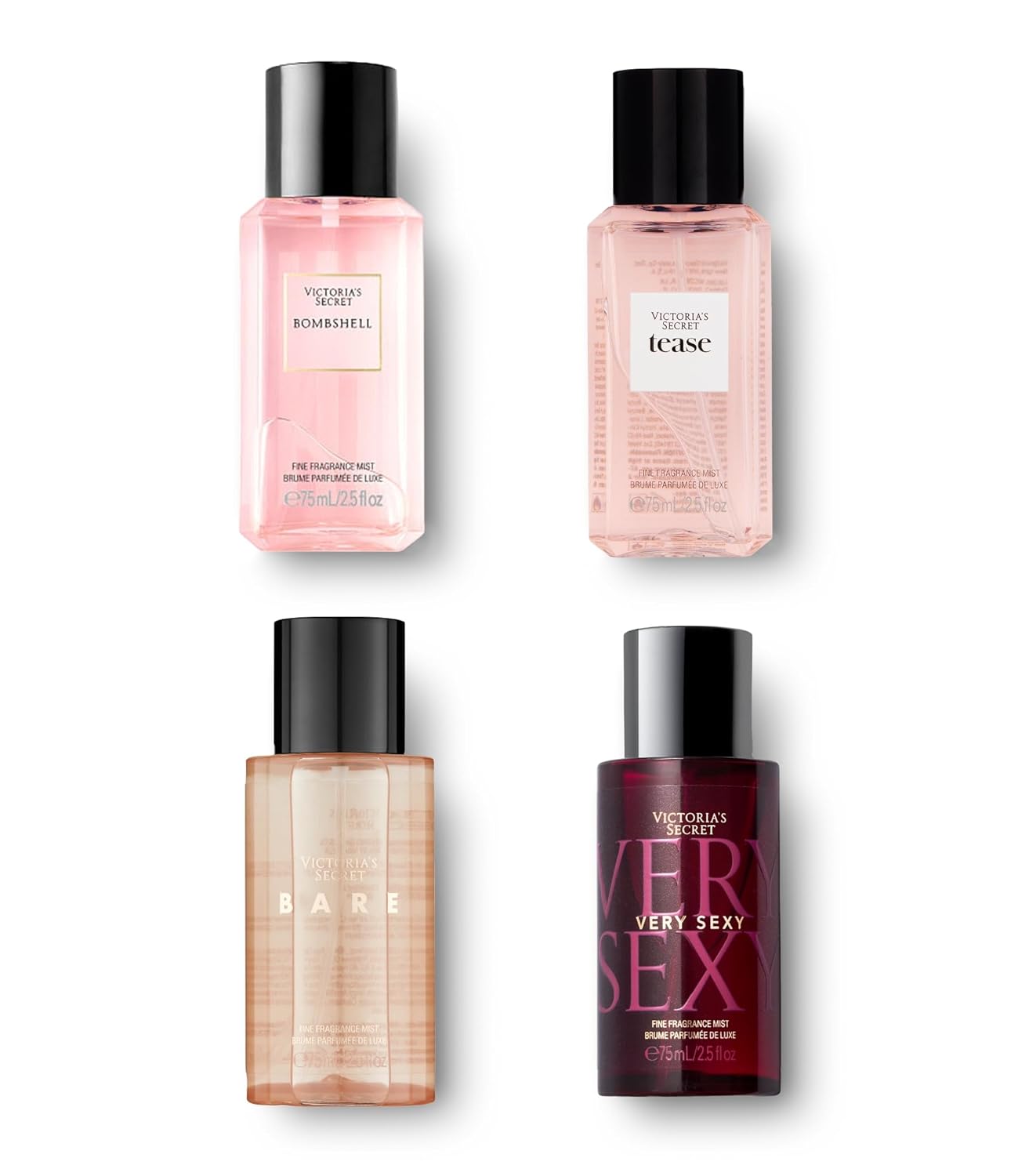 Victoria's Secret Mini Fragrance Mist Gift Set - 4 Assorted Scents for a Luxurious Experience