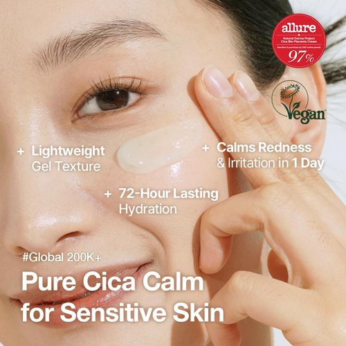 Natural Derma Project NDP Cica Cream - Lightweight Gel Face Moisturizer for Sunburn Relief | Hydrating & Soothing (1.7 Fl oz / 50ml)