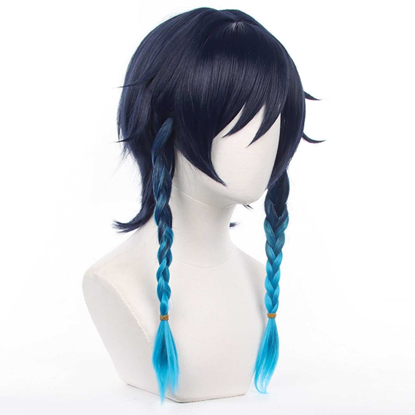 Anime Cosplay Wig Genshin Impact Wig Venti Blue gradient short hair with Free Wig Cap for Comic Con, Cosplay show, Halloween