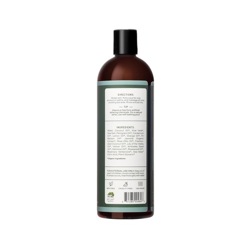 Aleavia Men's Body Cleanse - Organic Prebiotic Body Wash with Woodsy Scent & 13 Essential Oils | 16 Oz.