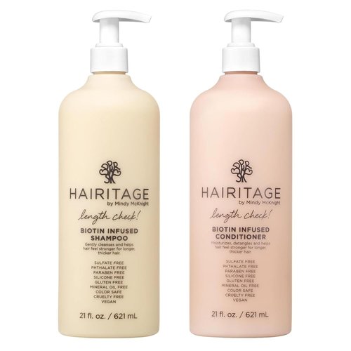Hairitage Biotin Shampoo & Conditioner Set - Sulfate & Paraben Free, Color Safe, Anti-Frizz & Hydrating Repair