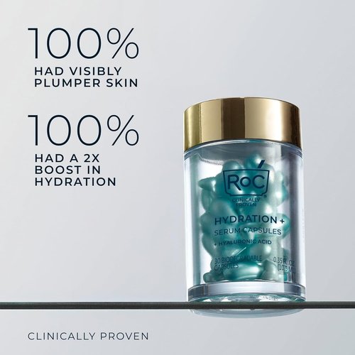 RoC Multi Correxion Night Serum Capsules - Intense Hydration & Anti-Aging Treatment | 30 CT + Retinol Capsules | 7 CT