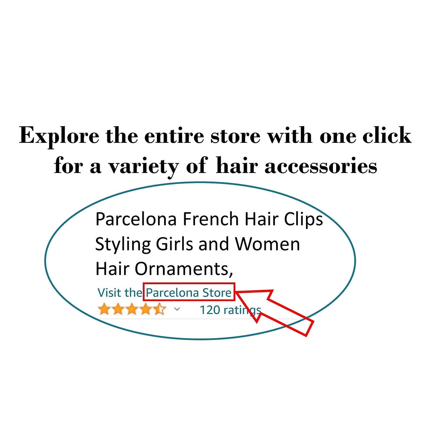 Parcelona French Classic Small 2.5" Celluloid Jaw Hair Claw Clips for Women and Girls (Clear)