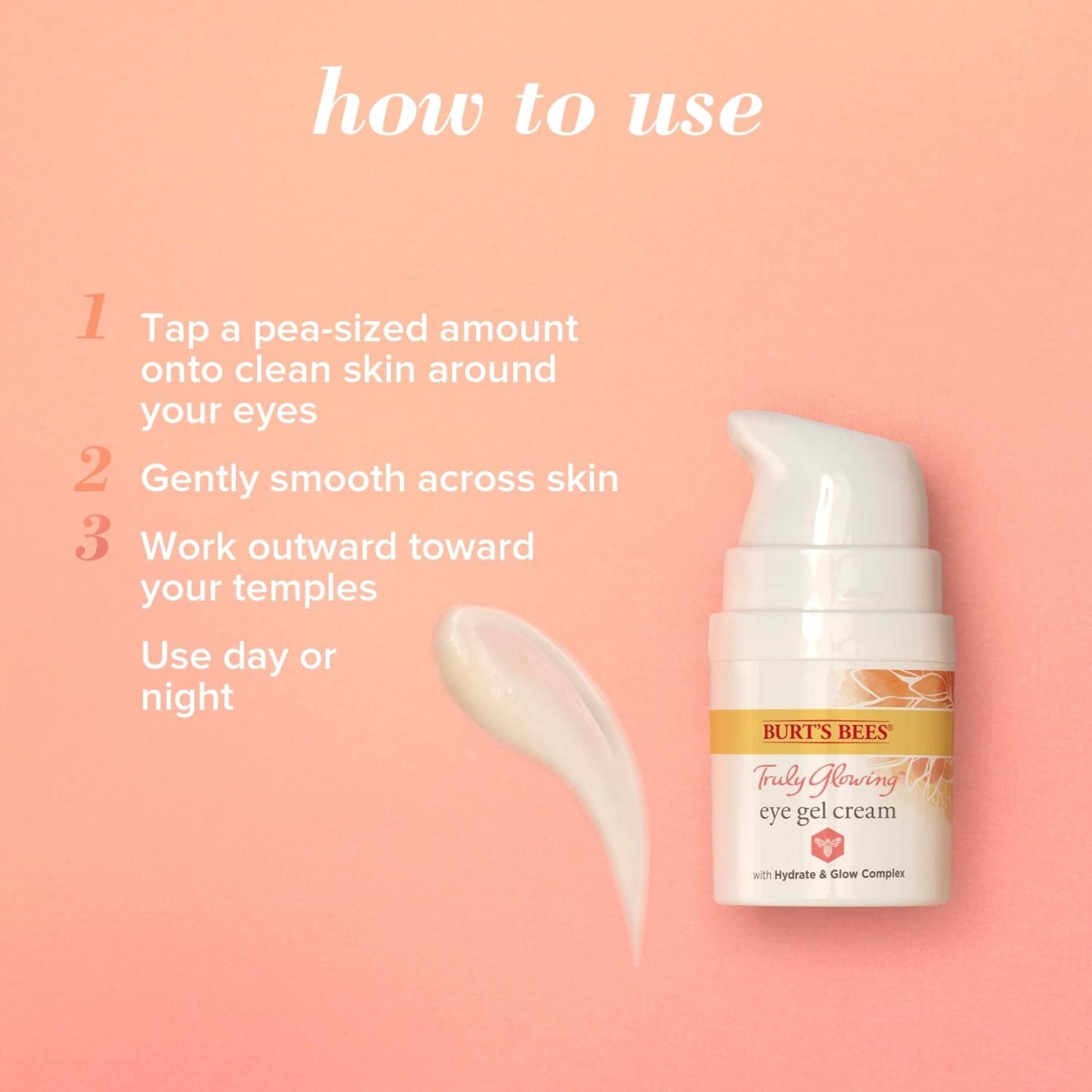 Burt's Bees Gel Eye Cream - Truly Glowing Reawakening Formula with Hydrate & Glow Complex | 0.5 Fl Oz