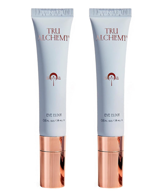 Tru Alchemy Eye Elixir - Cooling Eye Treatment Cream for Dark Circles & Puffiness | 2-Pack with Caffeine & Hyaluronic Acid
