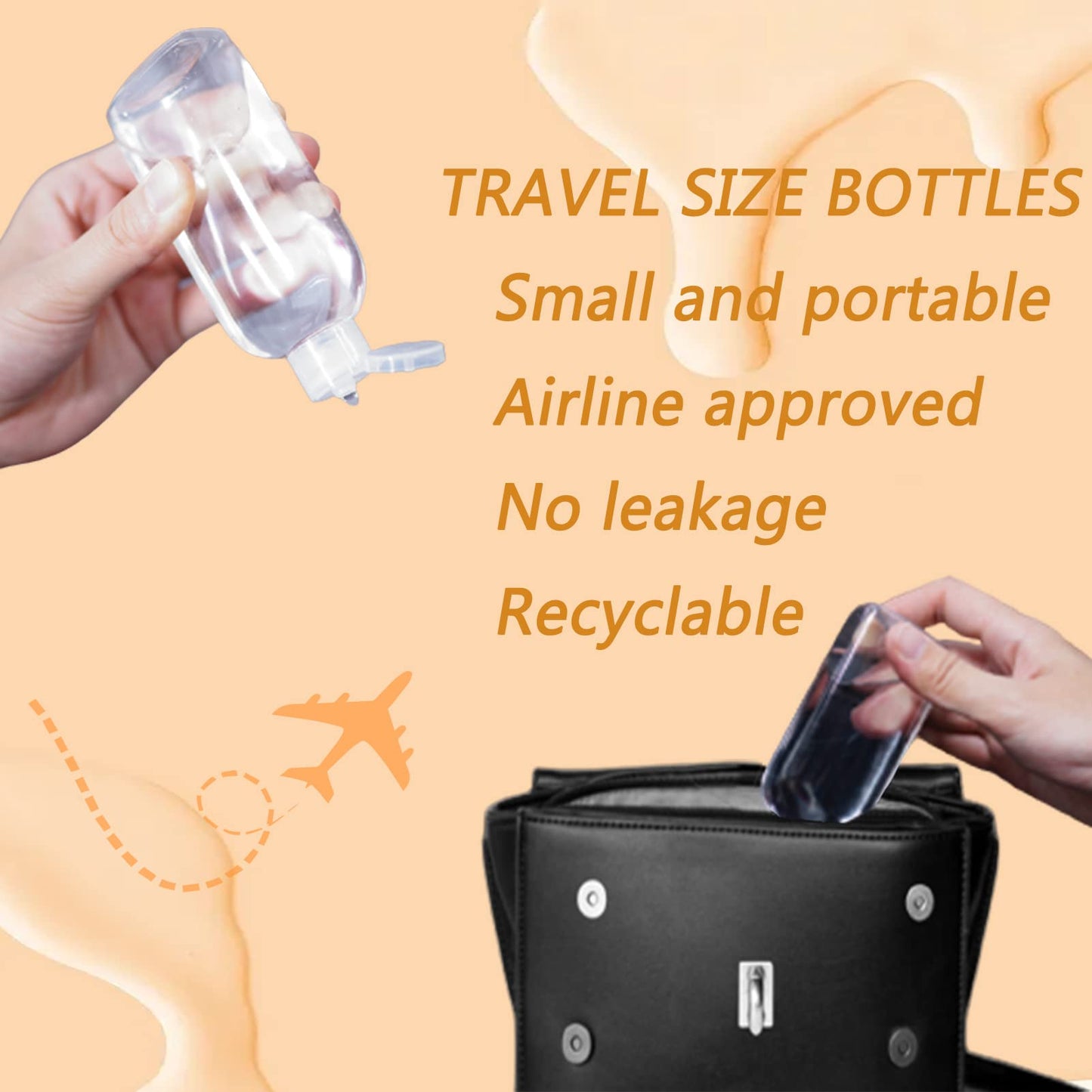 Kitchen GIMS Clear Plastic Empty Squeeze Bottles 18 Pack 3.4oz/100ml with Flip Cap TSA Travel Bottle for Shampoo, Conditioner & Lotion (18 Counts)