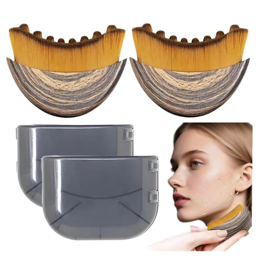 Skiennix Lymphatic Contour Face Brush Set - Sculpting & Anti-Puffiness for Glowing Skin | 2 Pcs