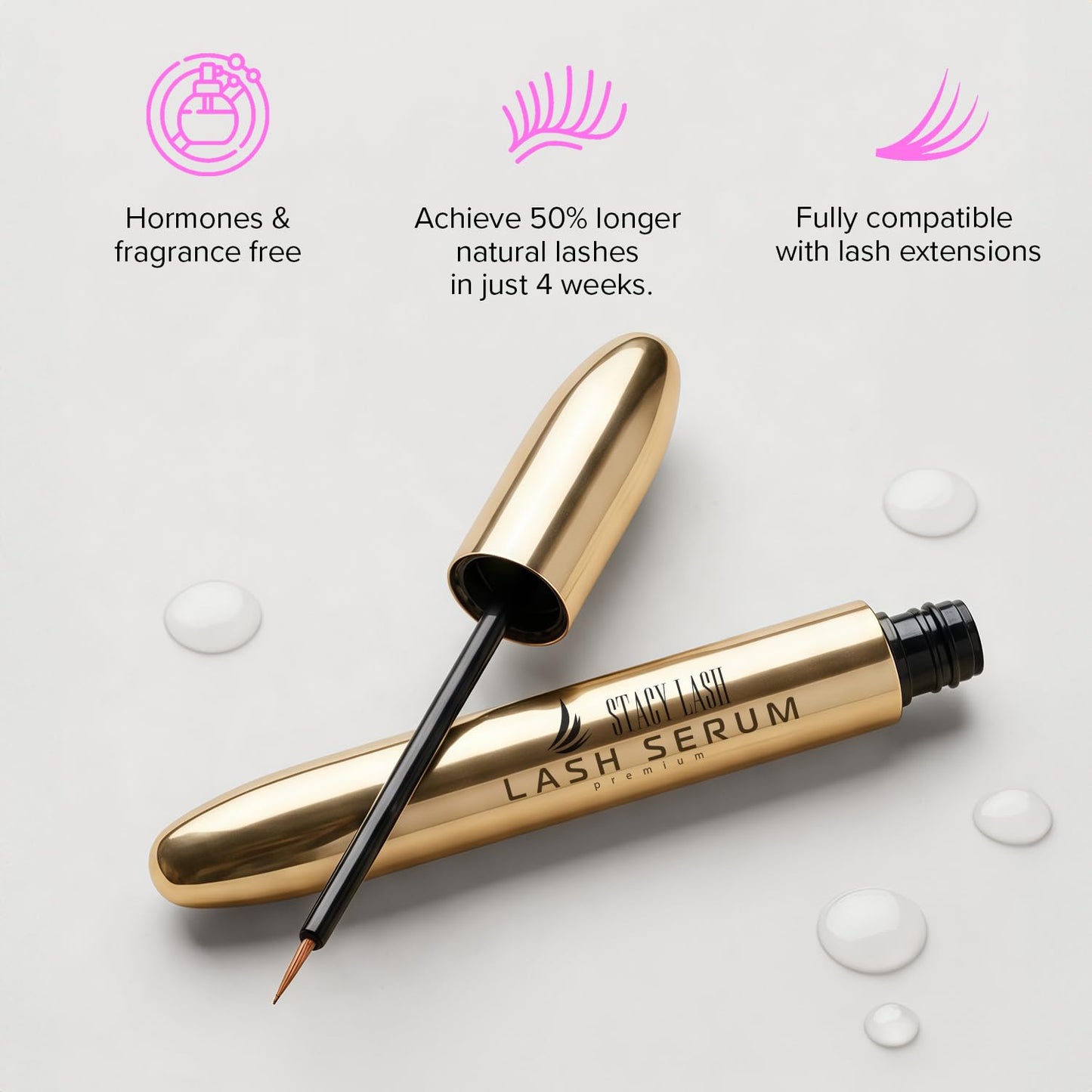 Stacy Lash Growth Serum (0.17fl.oz / 5ml) | Eyebrow & Eyelash Enhancing Serum for Natural Lashes & Brows