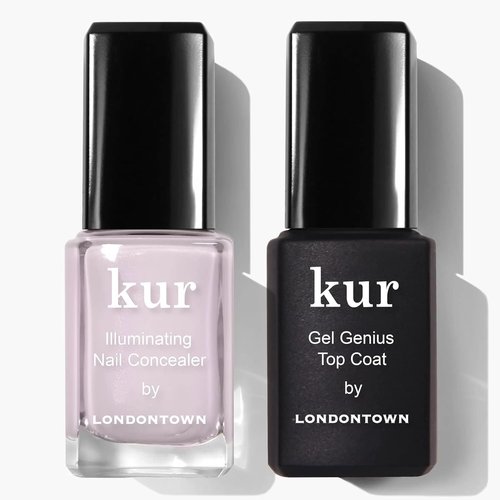 LONDONTOWN Nail Concealer & Gel Genius Top Coat Duo - Brighten & Illuminate Nails, 2 Piece Set, 0.4 Fl Oz