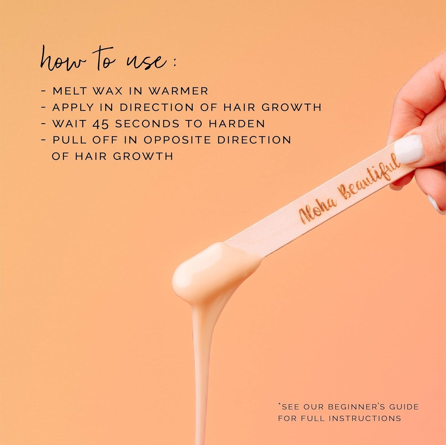 KoluaWax Hard Wax Beads for Hair Removal – Coarse Hair Formula – Face, Brazilian, Underarms, Back Chest, Bikini Waxing – Coconut Colada, 1lb Refill for Wax Warmers & 10 Large Applicator Sticks, 2 Pack