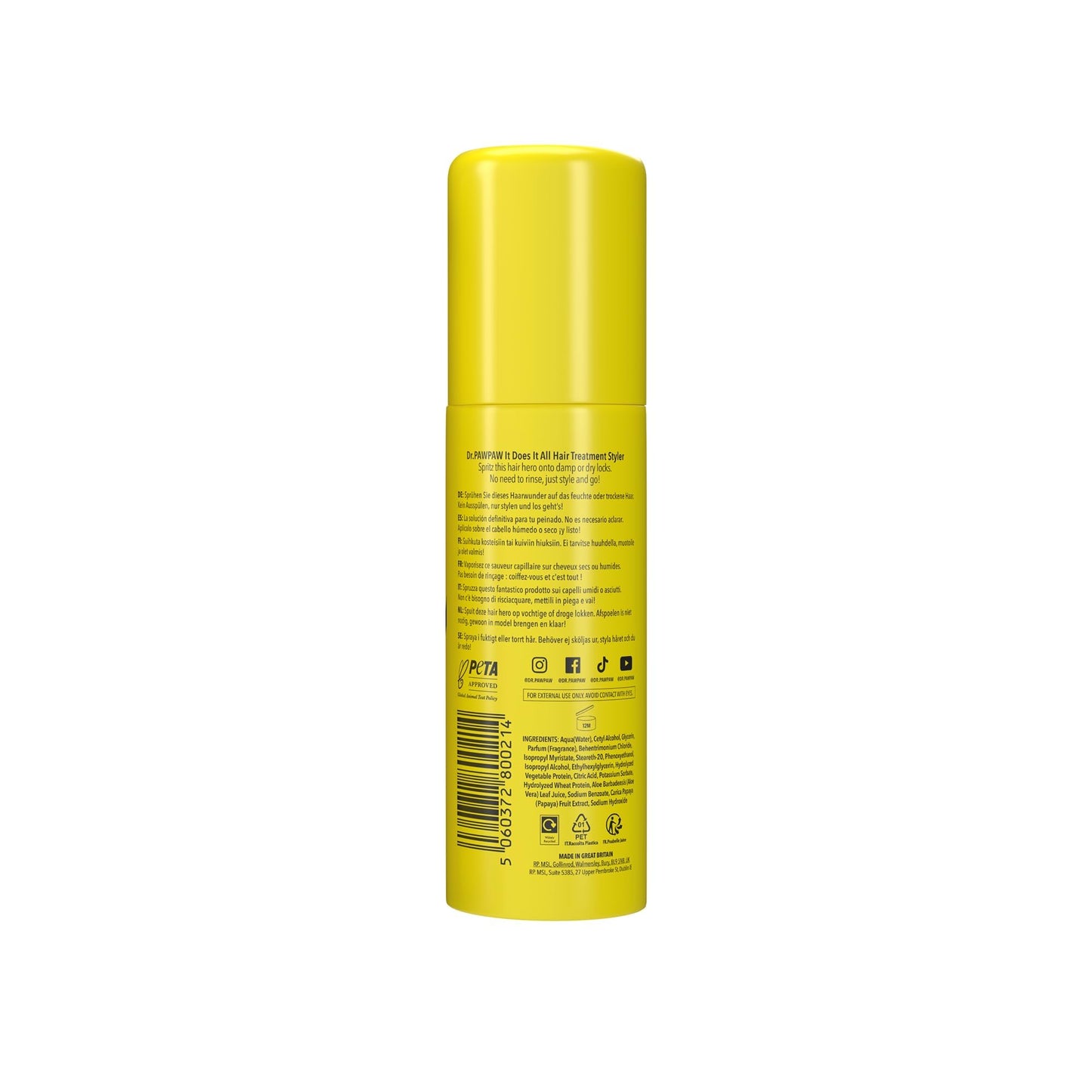 Dr.PAWPAW It Does It All: 7 in 1 Hair Treatment Styler with Papaya, Aloe Vera, Coconut Oil, Vegan & Natural (150 ml)