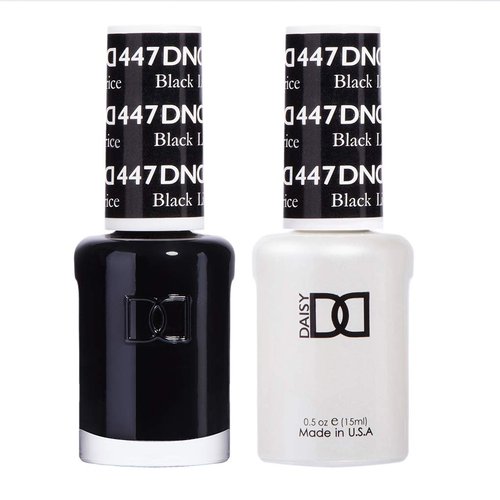 DND Gel Black Polish Set - Chip-Free UV/LED Gel & Air Dry Nail Lacquer Duo | 0.5 Fl Oz Each