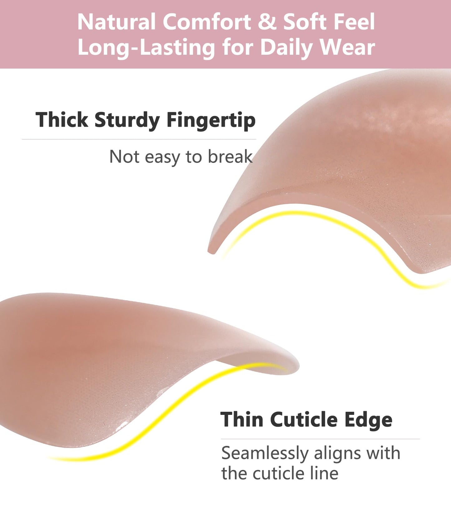 Artquee Press on Nails Short Soft Nude Square False Tips Glossy Reusable Fake Stick on Nails Kit for Women - 30 PCS 15 Sizes