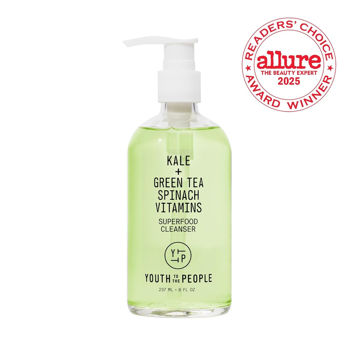 Youth To The People Superfood Facial Cleanser - Kale + Green Tea Daily Face Wash, Gentle Makeup Remover, with Soothing Antioxidants for Glowing Skin, pH Balance, Clean Pores, Sulfate-free, Refillable