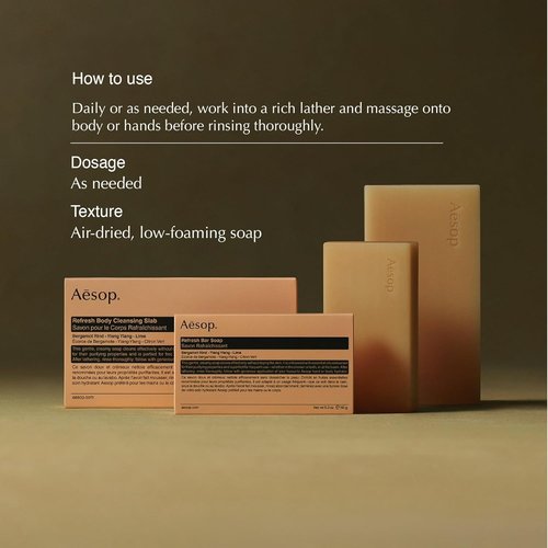 Aesop Refresh Body Cleansing Slab - Non-Drying Gentle Bar Soap with Botanical Oils | 10.9oz / 310g