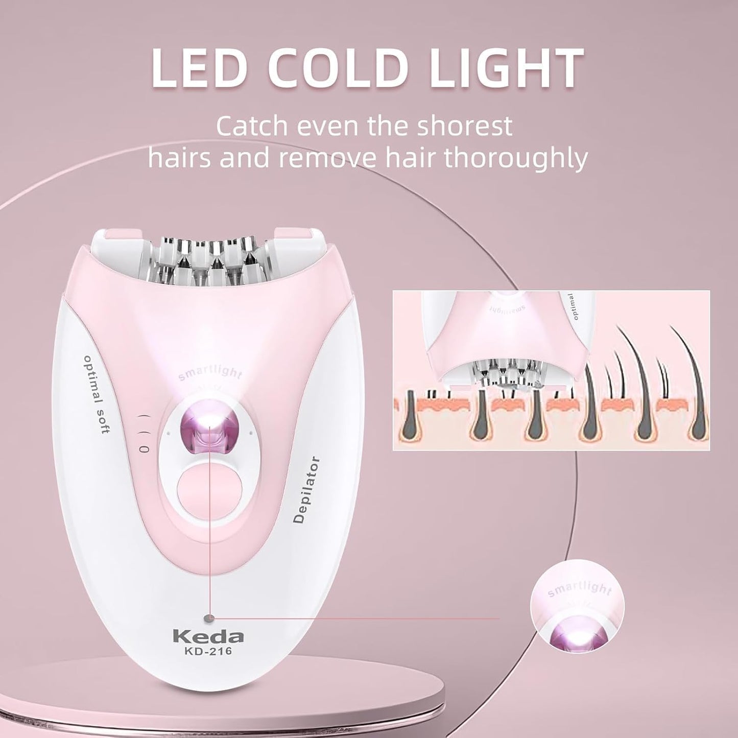 Skiennix Epilator for Women - 2 Speed Face Trimmer for Smooth, Hair-Free Skin | Ideal for Bikini, Arms, and Legs