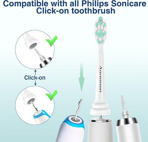 Aoremon Replacement Brush Heads for Philips Sonicare C2 & C1 | 10 Pack Compatible Electric Toothbrush Heads