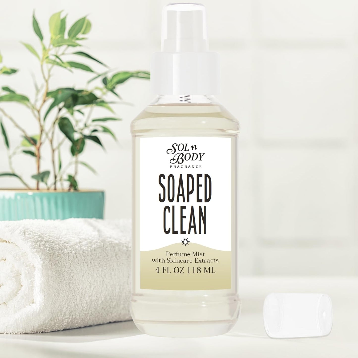 Solnbody SOAPED CLEAN Body & Hair Cologne Mist - Fresh Soap, Cool Water & Clean Cotton Scent with Skincare Extracts