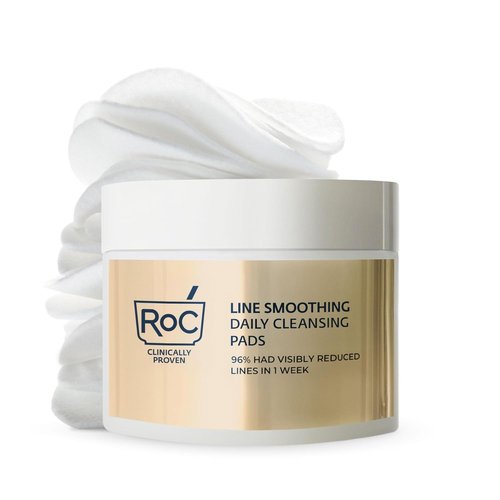 RoC Resurfacing Disks - Hypoallergenic Exfoliating Makeup Remover Pads for Wrinkles | 28 Count
