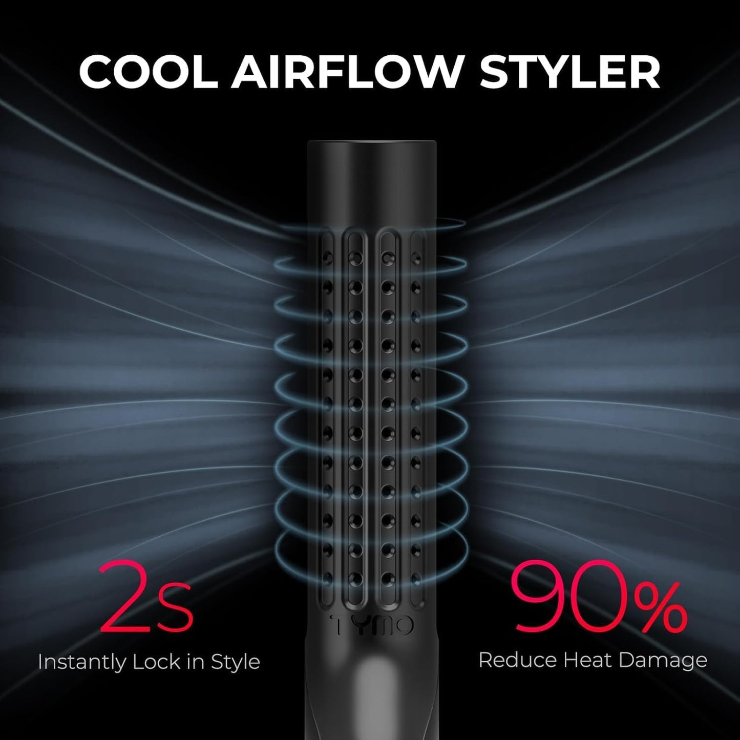 TYMO Airflow 2.0 Curling Iron - 2-in-1 Hair Straightener & Curler, 1.25 Inch, Dual Voltage, Black