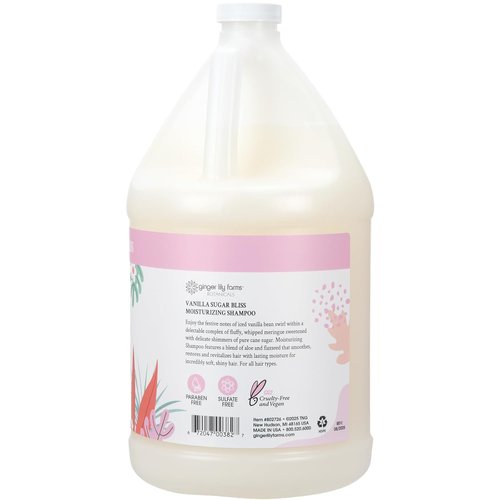 Ginger Lily Farms | Moisturizing Shampoo for All Hair Types - 100% Vegan & Cruelty-Free, Vanilla Sugar Bliss, 1 Gallon