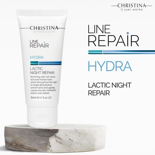 **CHRISTINA Line Repair Hydra Night Cream - Lactic Acid Formula for Skin Rejuvenation | Elasticity Boosting & Wrinkle Reducing | 60ml**