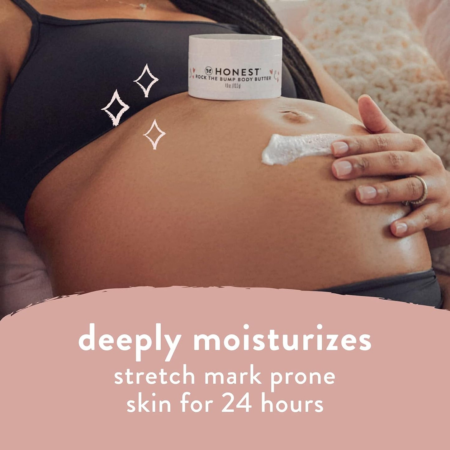 The Honest Company Mama Rock Bump Body Butter - Moisturizing Stretch Mark Cream with Shea & Avocado Oil | 4 oz