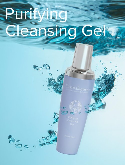 Dermalactives Purifying Cleansing Gel - Deeply Cleanses Skin, Removes Makeup & Impurities