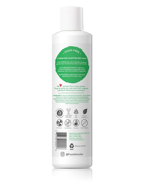 Fresh Monster 2-in-1 Kids Shampoo & Conditioner - Toxin-Free, Hypoallergenic, Coconut (8.5oz)