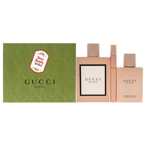 Gucci Bloom Gift Set - 3.3oz EDP Spray, 3.3oz Body Lotion & 0.33oz EDP Spray for Women