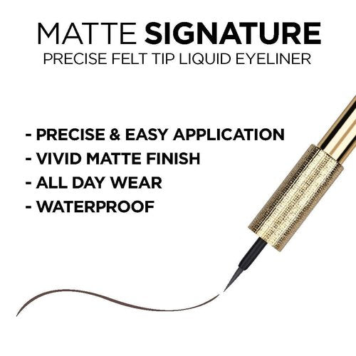 L'Oreal Paris Matte Signature Liquid Eyeliner - Waterproof, Precise Application, Vivid Greige, 0.07 fl oz