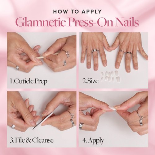 Glamnetic Press On Nails - Fan Faves Press On Gift Set | Two Top-Selling Nails in Cherry Glaze & MaDamn, Brush-On Nail Glue and Travel Pouch Included | Compact, Perfect for Holiday Gifting