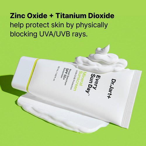 Dr.Jart+ Mineral Sunscreen SPF 50+ - Zinc Oxide Face Protection | Travel Size 1.69 Fl Oz