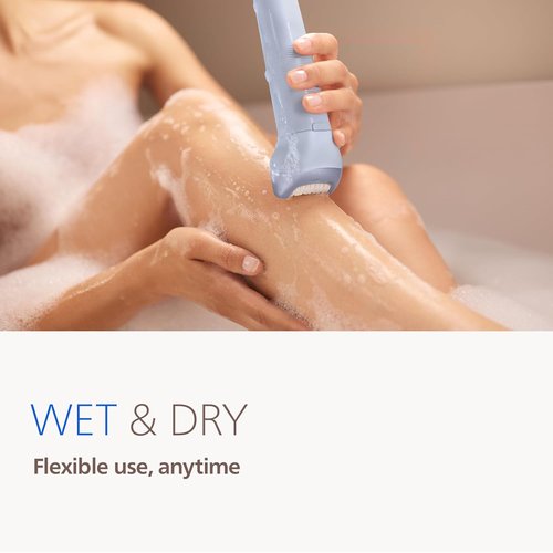 Philips Epilator Series 8000 - Cordless Wet & Dry Hair Removal for Legs & Body | 60 Min Runtime, 3 Accessories