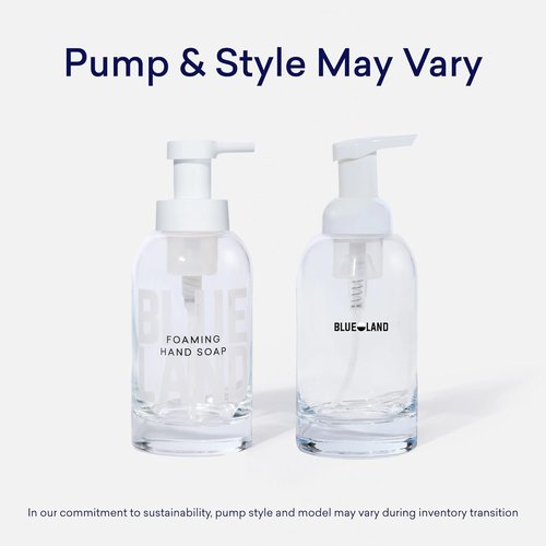 BLUELAND Hand Soap Starter Set - Refillable Glass Foaming Dispenser with 4 Scents | 4 x 9 Fl Oz