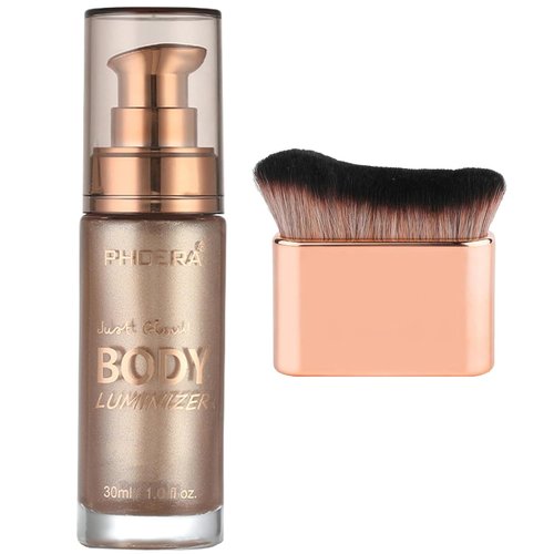 PHOERA Body Shimmer Oil - Bronzer Highlighter for Luminous Glow | 1oz Rose Gold