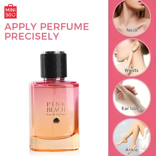 MINISO Pink Beach Eau de Parfum - Sweet Mandarin, Lavender & Jasmine Notes - Long-Lasting Women's Fragrance, 1.69 fl oz / 50 ml